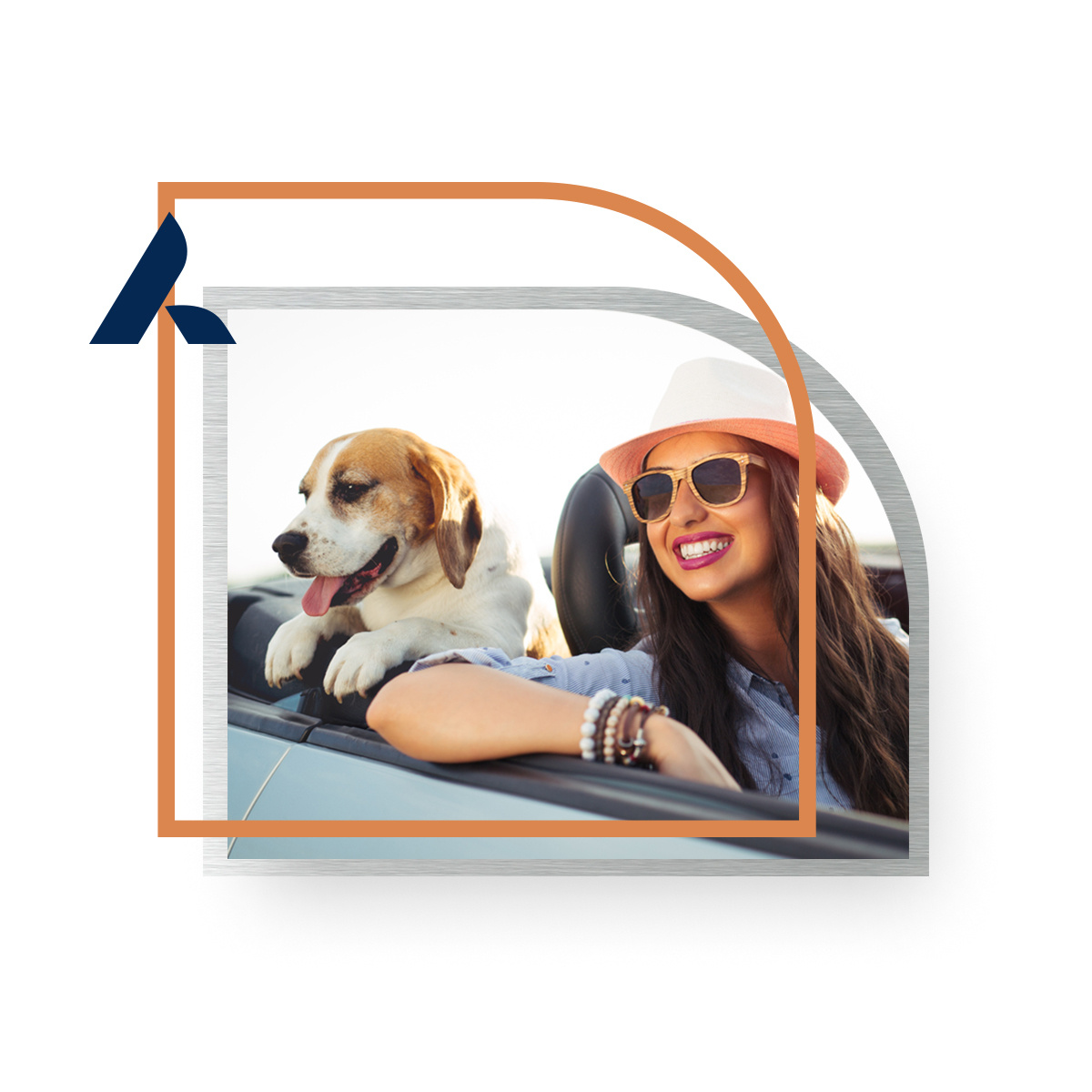 Girl and Dog In A Car