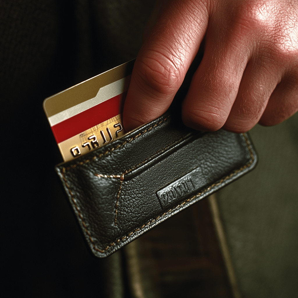 A concept image representing credit cards with low interest rates, saving money, and financial freedom. Ideally, the photo will depict happily shopping with a clear depiction of a low-interest credit card in a wallet or hand, symbolizing manageable debt and consumer intelligence.